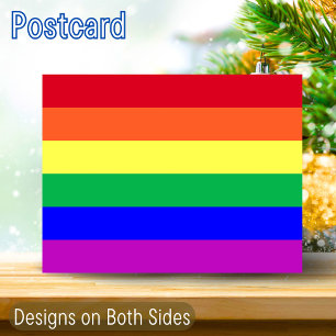 Carte Postale Couleurs vives LGBTQ+ Arc-en-ciel Drapeau 2 côtés