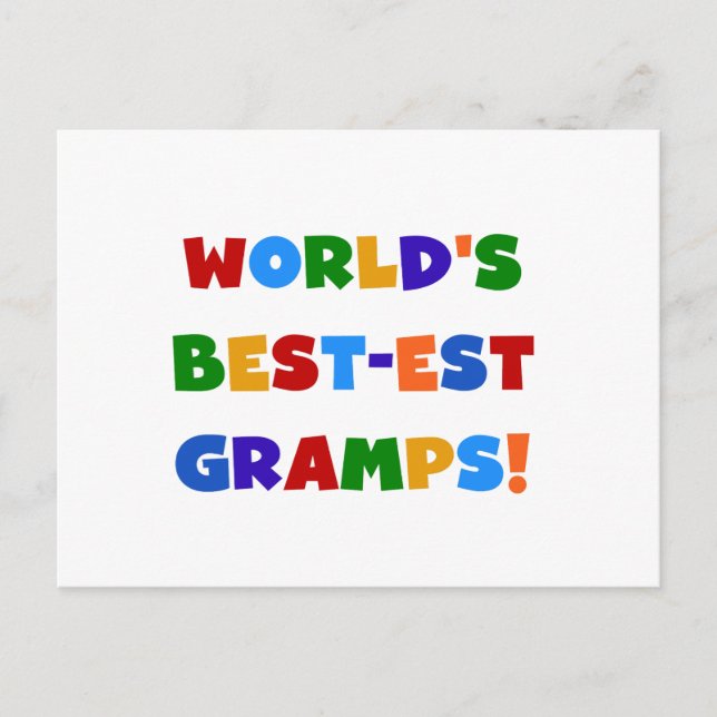 Carte Postale Couleurs vives Meilleurs Cadeaux Gramps du monde (Devant)