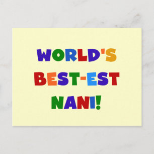 Carte Postale Couleurs vives Meilleurs T-shirts et cadeaux Nani