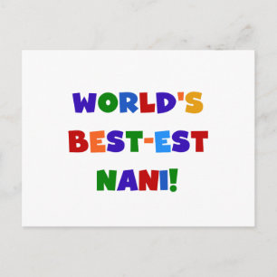 Carte Postale Couleurs vives Meilleurs T-shirts et cadeaux Nani