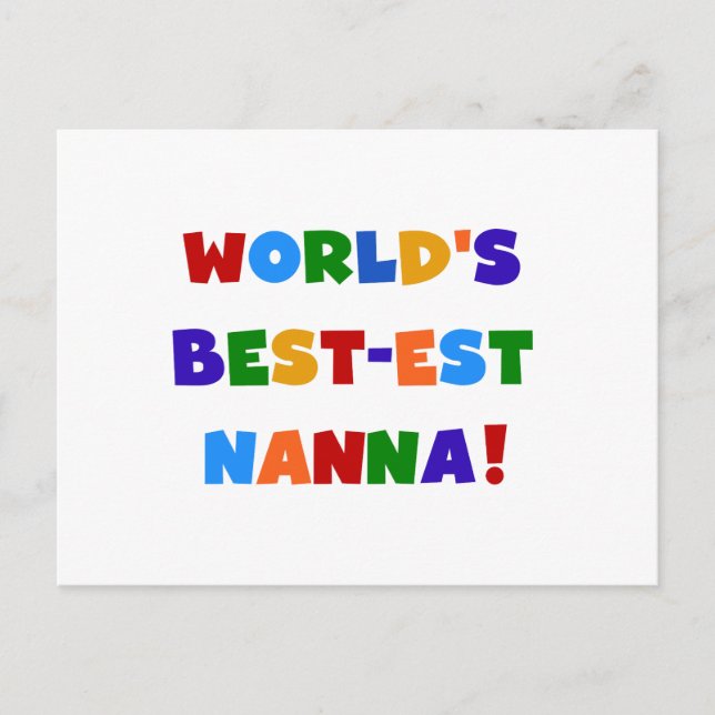 Carte Postale Couleurs vives Meilleurs Tshirts Nanna (Devant)