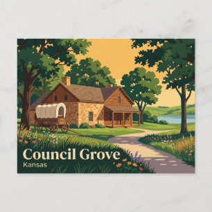 Carte Postale Council Grove, Kansas Kansas