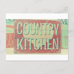 Carte Postale Country Kitchen Green Cottage