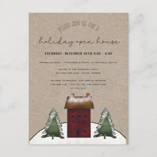 Carte Postale Country Saltbox Rustique Famille Vacances Open Hou
