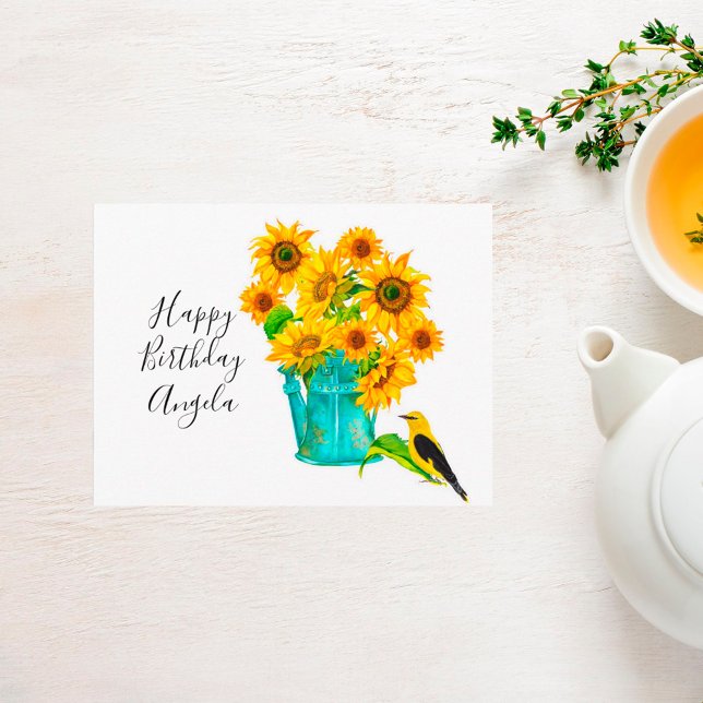 Carte Postale Country Sunflowers Bouquet Anniversaire (Créateur téléchargé)