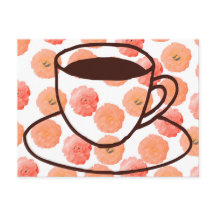 Carte postale Coupe de café Floral