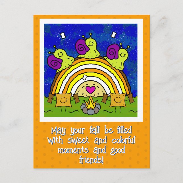 Carte Postale Coupe d'escargots traversant le Rainbow Log Automn (Devant)