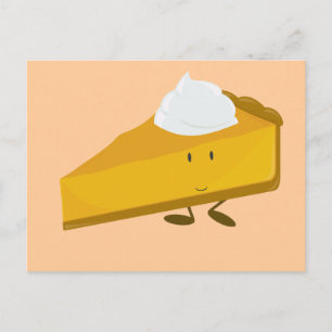 Carte Postale Coupe souriante de tarte citrouille