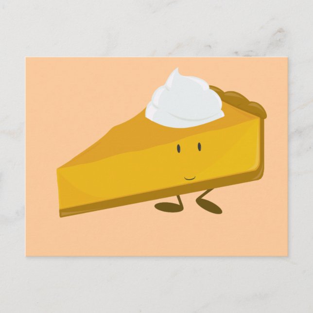 Carte Postale Coupe souriante de tarte citrouille (Devant)