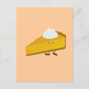 Carte Postale Coupe souriante de tarte citrouille