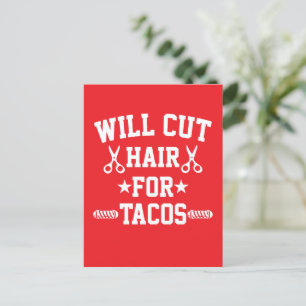 Carte Postale Couperai les cheveux pour des tacos Funny Braber