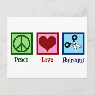 Carte Postale Coupes de cheveux Peace Love