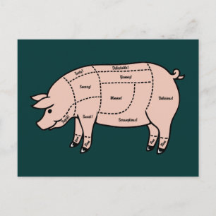 Carte Postale Coupes de porc