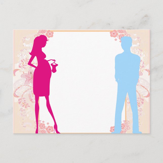 Carte Postale couple attente bébé (Devant)