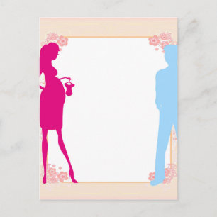 Carte Postale couple attente bébé