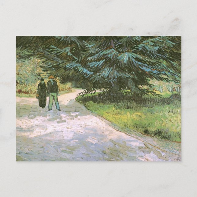 Carte Postale Couple & Blue Fir Tree Van Gogh Art (Devant)