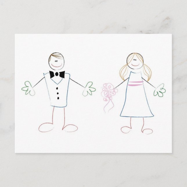 Carte Postale Couple Crayon (Devant)