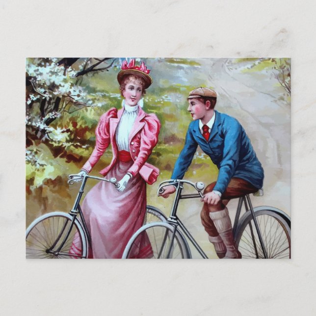 Carte postale Couple Cyclisme (Devant)