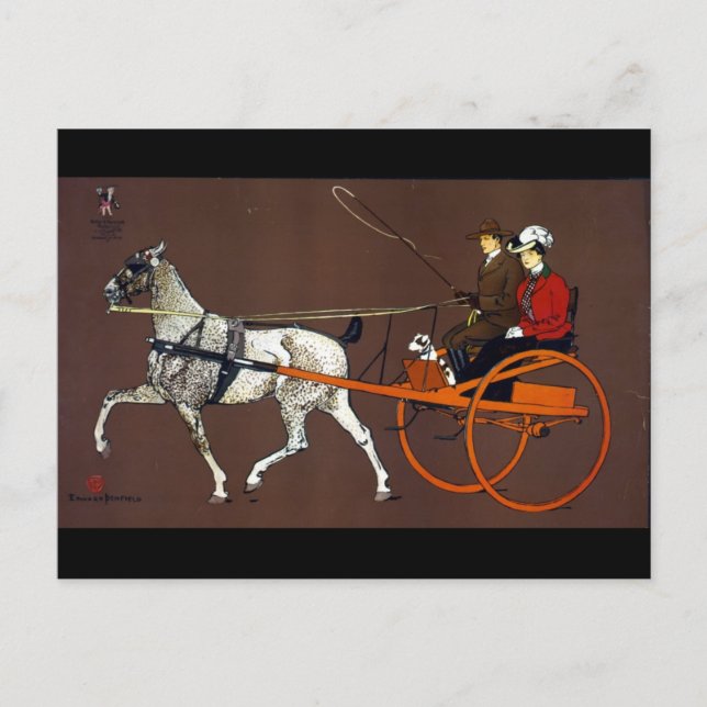 Carte Postale Couple dans un panier (Devant)