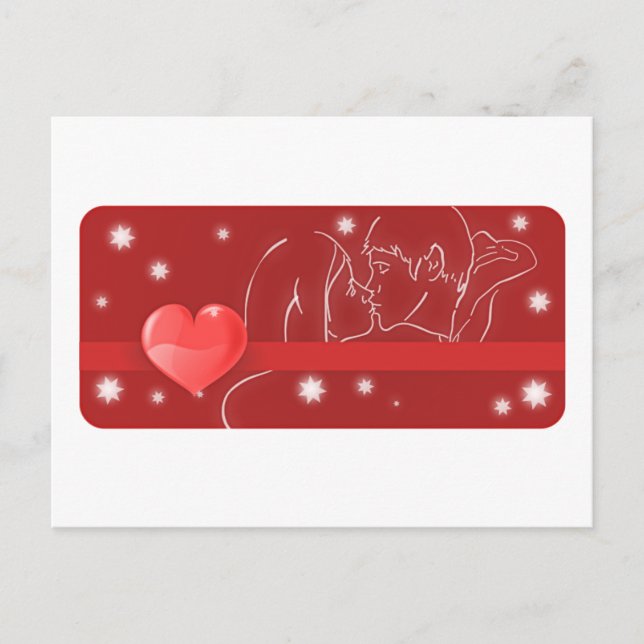 Carte Postale Couple de baiser / Amour (Devant)