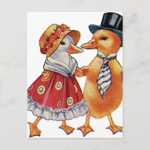 Carte Postale Couple de canards vintage