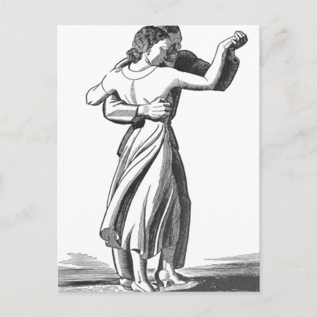 Carte Postale Couple de danse lente (Devant)
