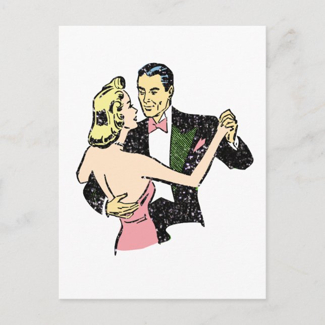 Carte Postale couple de danses vintages (Devant)