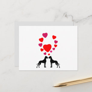 Carte Postale Couple de Dogue Allemand d'amour