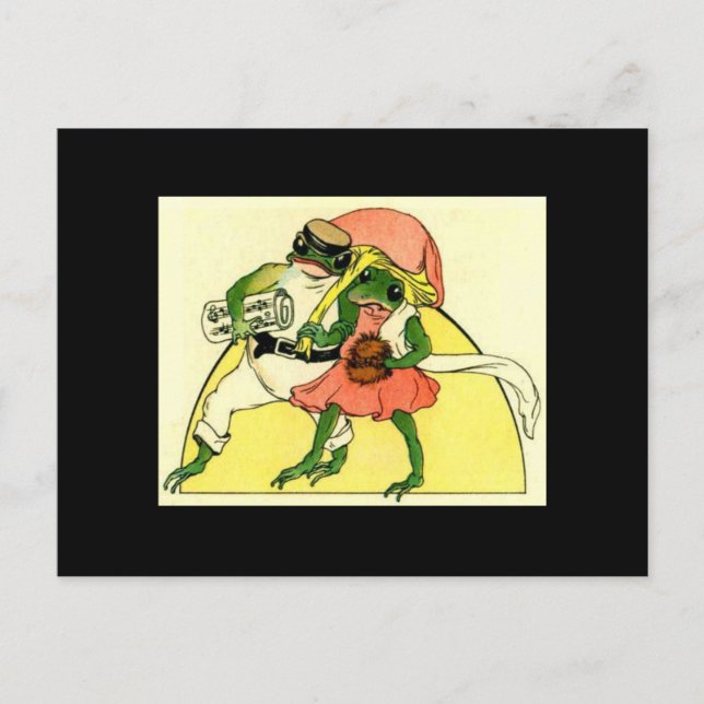 Carte Postale Couple de grenouille adorable (Devant)