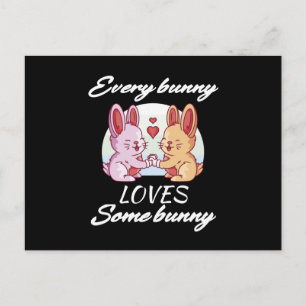 Carte Postale Couple de lapins Amour Cœur Amoureux de Pâques