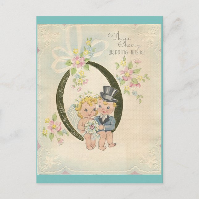 Carte Postale Couple de mariage vintage (Devant)