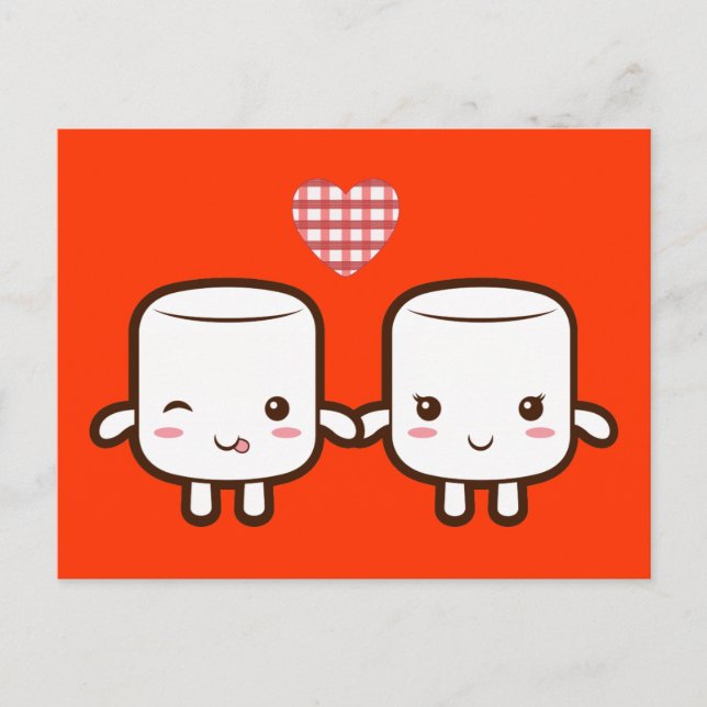 Carte Postale Couple de Marshmallow (Devant)