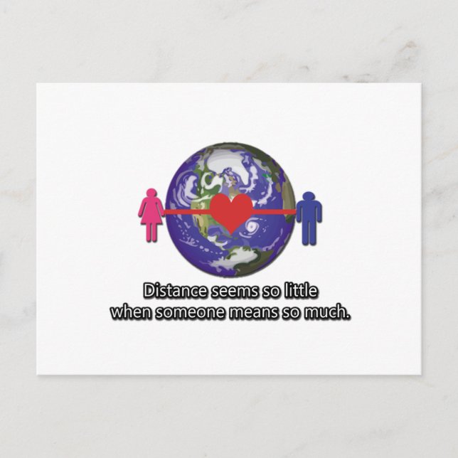 Carte Postale Couple de relation longue distance (Devant)