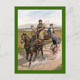 Carte Postale Couple de rencontre dans Jaunting Cart