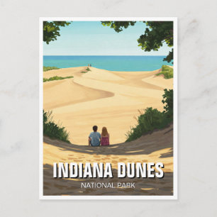 Carte Postale Couple de voyageurs du parc national des dunes de 