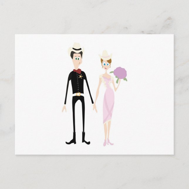 Carte Postale Couple Mariage campagnard humoristique (Devant)