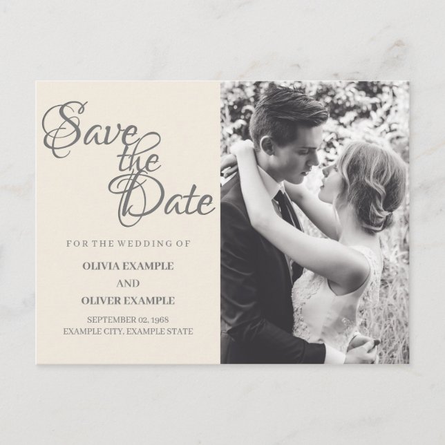 Carte Postale Couple mariage en monochrome (Devant)