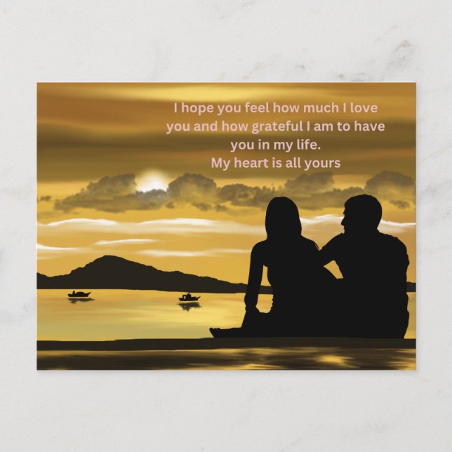 Carte Postale Couple mon coeur Saint Valentin (Devant)