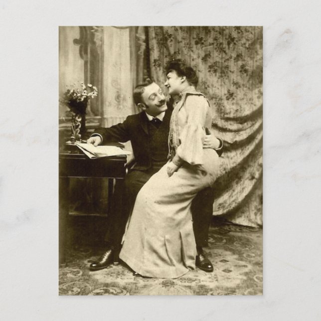Carte postale Couple romantique edwardienne vintag (Devant)