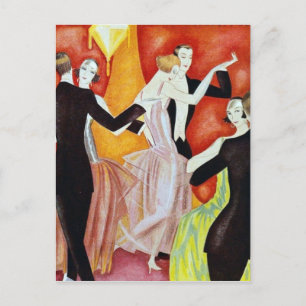 Carte Postale Couples de danse Art déco Salon de bal des années 