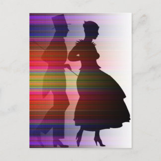 Carte Postale couples de danse dans le sillouette