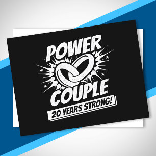 Carte Postale Couples du 20e Anniversaire Mariés 20 Ans Forts
