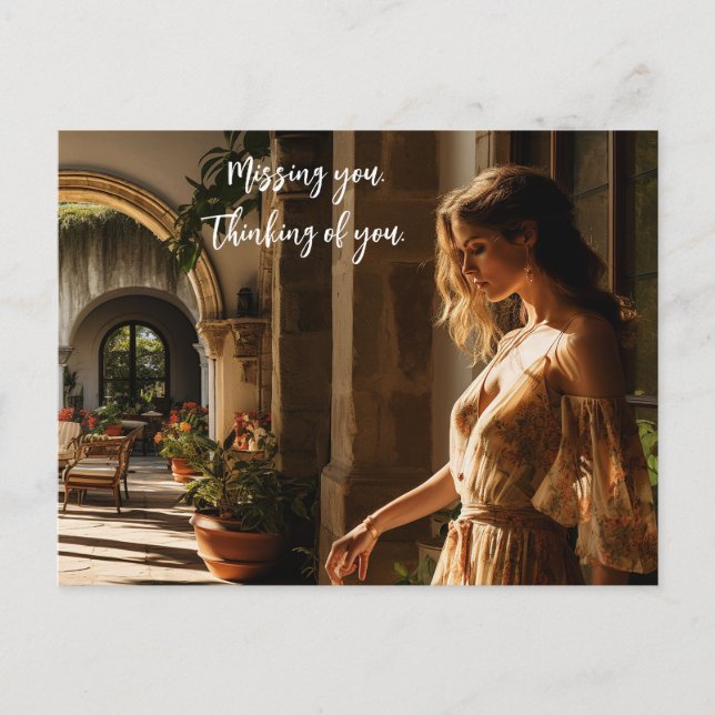 Carte Postale Cour de la villa espagnole Miami années 1920 (Devant)