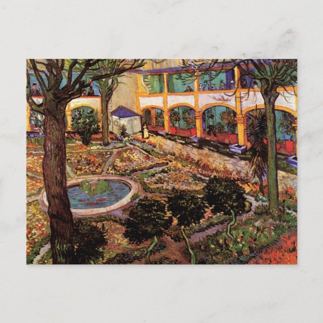 Carte Postale Cour de l'hôpital à Arles par Vincent van Gogh (Devant)
