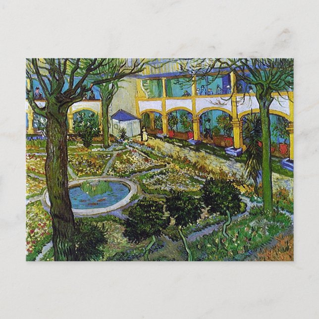 Carte Postale Cour de l'Hôpital d'Arles, Vincent van Gogh (Devant)