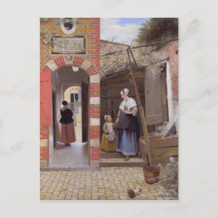 Carte Postale Cour d'une maison à Delft par Pieter de Hooch
