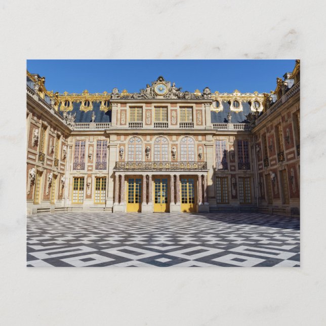 Carte Postale Cour en marbre du château de Versailles, France (Devant)