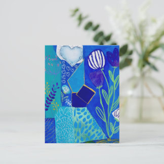 Carte Postale Courants fleuris et violet