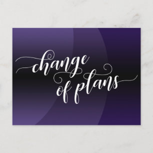 Carte Postale Courbe violette Changement de plans Mariage report