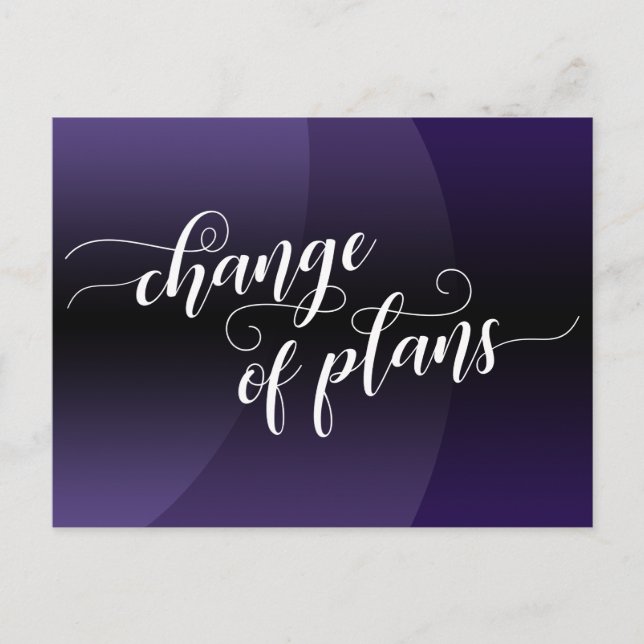 Carte Postale Courbe violette Changement de plans Mariage report (Devant)